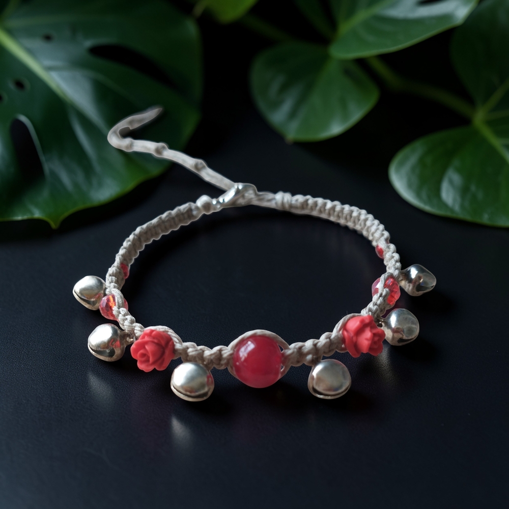 Sun Charm Anklet Hemp Ankle Bracelet